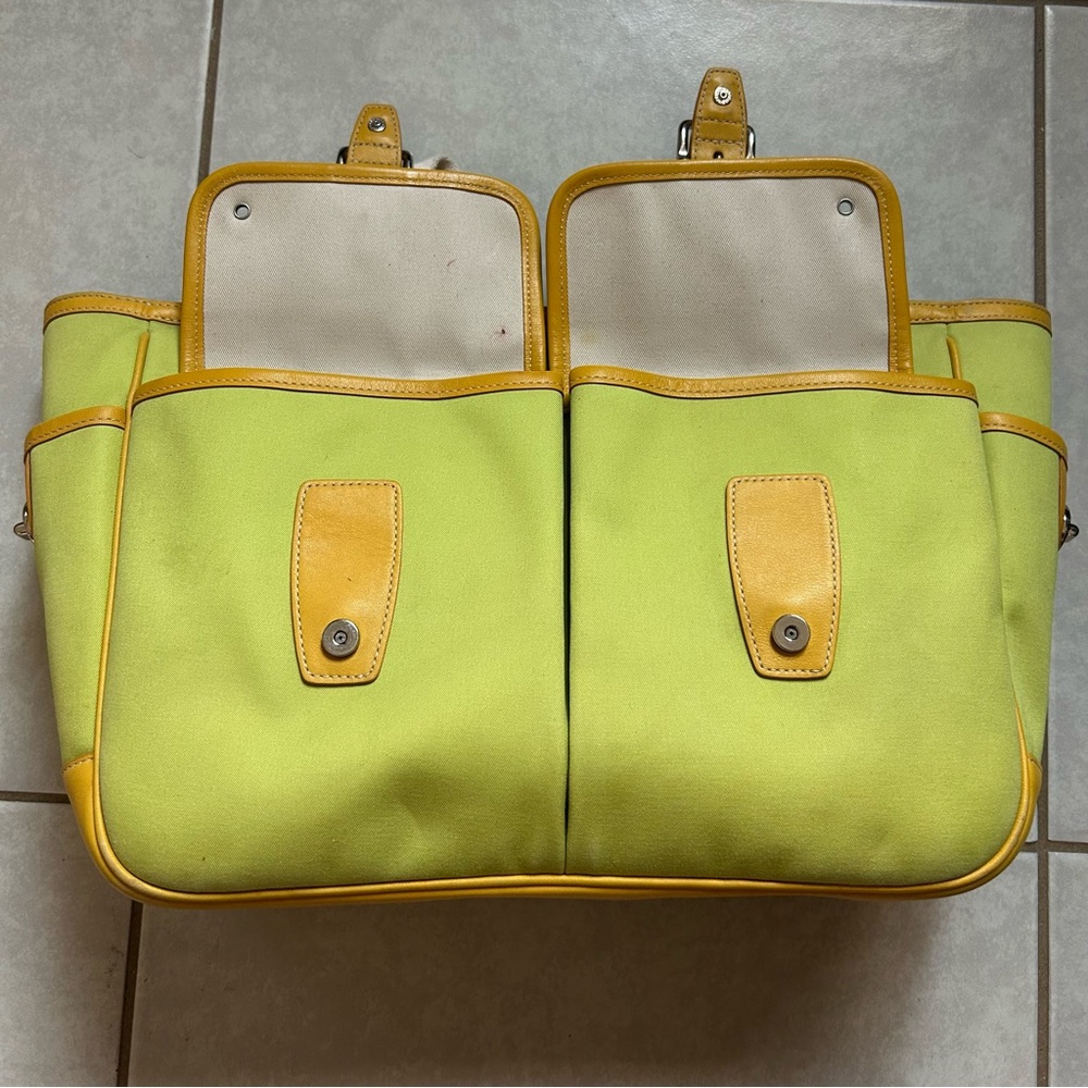 Coach Vintage Garden Tote Green Apple/ Yellow - Picture 8 of 16